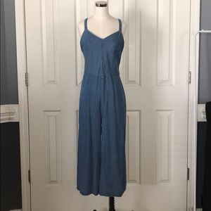 Universal Thread Wide Leg Crop Denim Jumpsuit